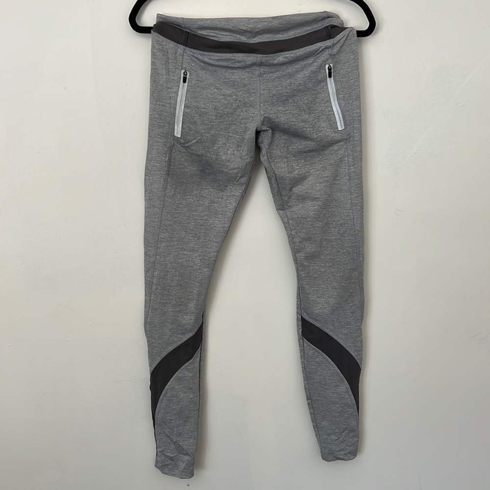Forever 21 leggings medium gray and dark gray trim